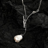 Baroque Pearl Pendant Necklace 925 Sterling Silver Tassel Necklaces