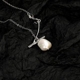 Baroque Pearl Pendant Necklace 925 Sterling Silver Tassel Necklaces