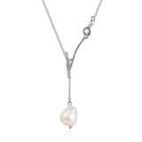 Baroque Pearl Pendant Necklace 925 Sterling Silver Tassel Necklaces