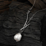 Baroque Pearl Pendant Necklace 925 Sterling Silver Tassel Necklaces