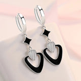 Star Heart Hoop Earrings 925 Silver Lady Gift