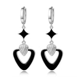 Star Heart Hoop Earrings 925 Silver Lady Gift