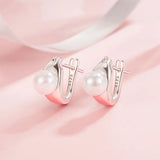 Glamorous Pearl Earrings 925 Silver Geometric Earring Lady Jewelry