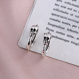 Hip Hop Skull Hoop Earrings S925 Sterling Silver Unisex Jewelry