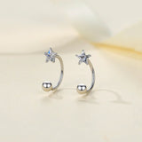 925 Sterling Silver Star Jewelry Earring
