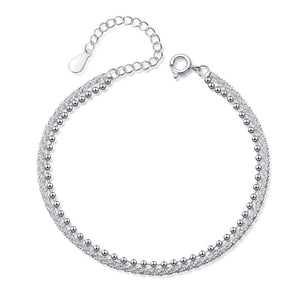925 Silver Beads Bracelet Glamorous Girl Birthday Gift