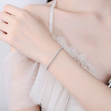925 Silver Beads Bracelet Glamorous Girl Birthday Gift