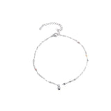 925 Silver Geometric Chain Anklet for Women, Summer Foot Jewelry Gift