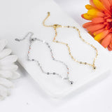 925 Silver Geometric Chain Anklet for Women, Summer Foot Jewelry Gift