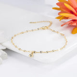 925 Silver Geometric Chain Anklet for Women, Summer Foot Jewelry Gift