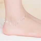 925 Sterling Silver Pentagram Anklet Bracelet Foot Jewelry