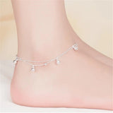 925 Silver Anklets with Small Bells for Barefoot Sandal Foot Jewel