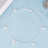 925 Silver Anklets with Small Bells for Barefoot Sandal Foot Jewel
