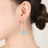 925 Silver Zircon Tassel Drop Earrings Women