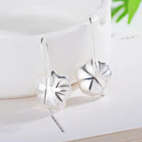 925 Silver Earring Flowers Pearl Ear Hook for Women