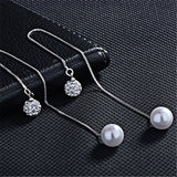 925 Silver Pearl Zircon Earrings For Women Party Jewelry