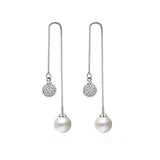 925 Silver Pearl Zircon Earrings For Women Party Jewelry