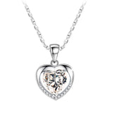 925 Silver Heart Pendant Necklace Lady Engagement Jewelry