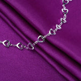 925 Silver Anklet Romantic Hollow Love Heart Foot Jewelry