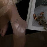 925 Silver Anklet Women Lucky Round Beads Foot Jewelry Lady Party