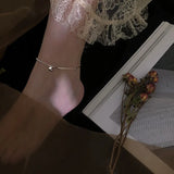 925 Silver Anklet Women Lucky Round Beads Foot Jewelry Lady Party