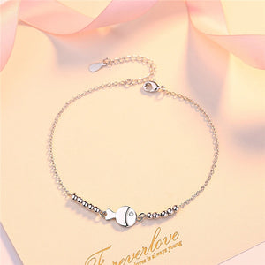 925 Silver Small Fish Anklet Foot Chain Jewelry Girlfriends Birthday