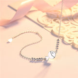 925 Silver Small Fish Anklet Foot Chain Jewelry Girlfriends Birthday