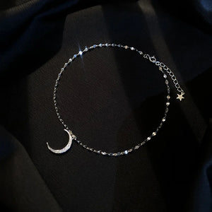 925 Silver Anklet Moon Bracelet Lady Party Gift