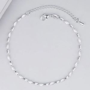 925 Sterling Silver Anklet Olive Beads Bracelet Foot Jewelry