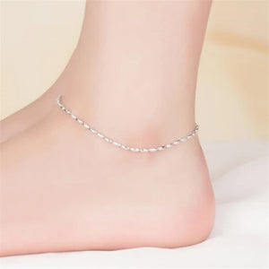 925 Sterling Silver Anklet Olive Beads Bracelet Foot Jewelry