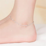 925 Sterling Silver Anklet Olive Beads Bracelet Foot Jewelry