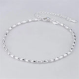 925 Sterling Silver Anklet Olive Beads Bracelet Foot Jewelry
