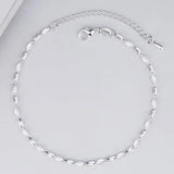 925 Sterling Silver Anklet Olive Beads Bracelet Foot Jewelry