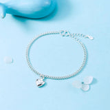 925 Silver Anklets for Women Summer Beach Party Foot Jewelry