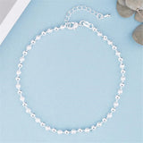 925 Sterling Silver Anklets Bead Bracelet Foot Jewelry Beach Party Girl