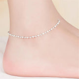 925 Sterling Silver Anklets Bead Bracelet Foot Jewelry Beach Party Girl