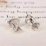 925 Silver Stud Earring Mushroom Pearl Jewelry
