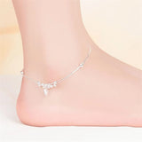 925 Sterling Silver Beads Heart Anklets Double Layer Bracelets
