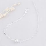 Frosted Beads 925 Sterling Silver Anklets For Women Ankle Chain Bracelet