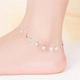 925 Silver Anklet Butterfly Ankle Bracelet Women Girl Party Accessory