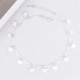925 Silver Anklet Butterfly Ankle Bracelet Women Girl Party Accessory