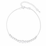 925 Silver Frosted Beads Anklets Women Bracelets Foot Accessories