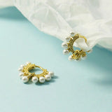 925 Sterling Silver Geometric Fan Hoop Earrings for Women