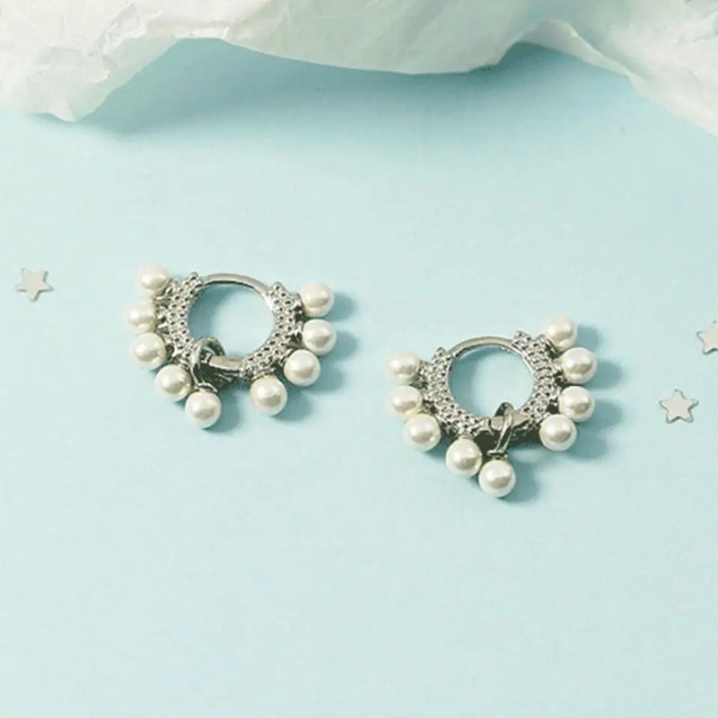 925 Sterling Silver Geometric Fan Hoop Earrings for Women