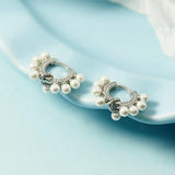 925 Sterling Silver Geometric Fan Hoop Earrings for Women