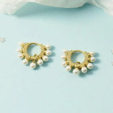 925 Sterling Silver Geometric Fan Hoop Earrings for Women