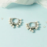 925 Sterling Silver Geometric Fan Hoop Earrings for Women