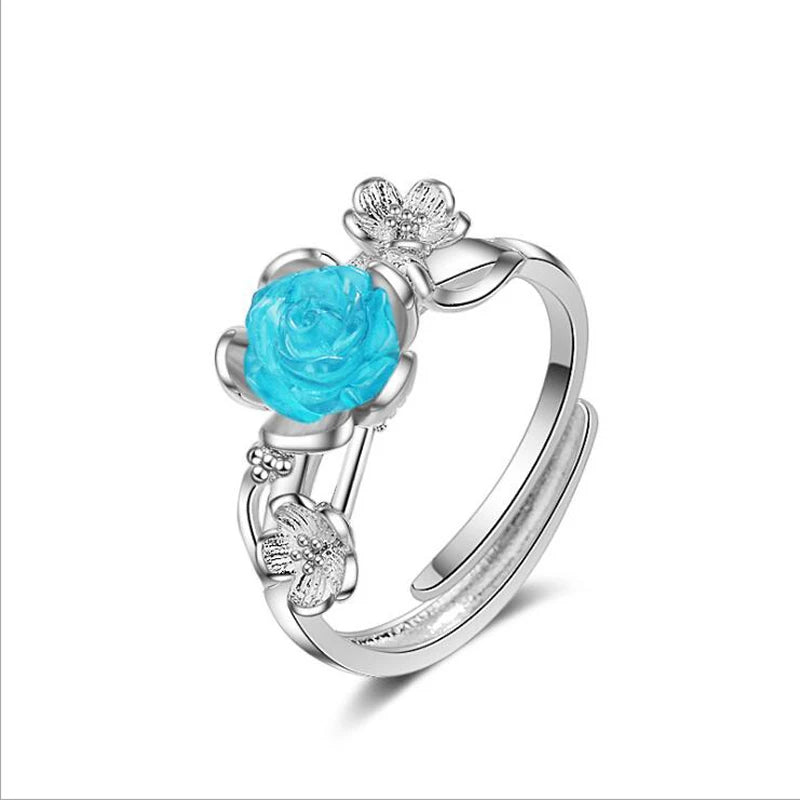 925 Silver Enchantress Rose Flower Ring for Women