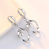 Love Pearl Eardrop 925 Silver Earrings for Women Wedding Party Jewelry