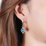 Geometric Twist Hoop Earrings 925 Silver Zircon Pink Earring